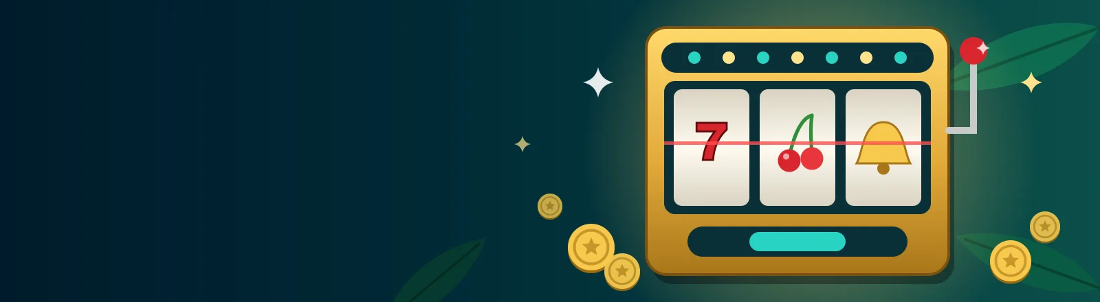 Elite Slots – banner cu un slot cu trei role, monede și jackpoturi